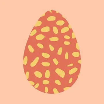 Colored red Easter egg vector illustration. Modern textured egg shape decorated Stock Illustration