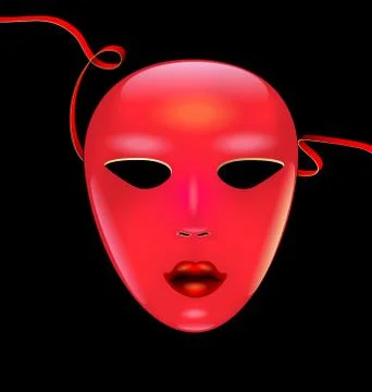 Colored red yellow mask of face Stock Illustration