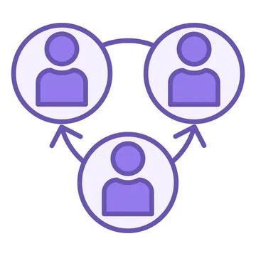 Colored Referral Icon. Vector Icon. Business Interaction, Link, Marketing, .. Stock Illustration