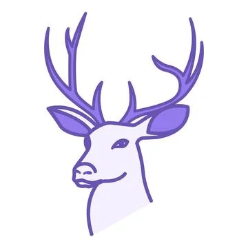 Colored Reindeer Icon. Vector Icon. Wild Animal. Christmas and Holiday Concep Stock Illustration
