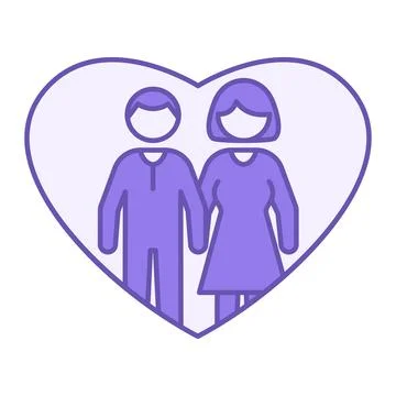 Colored Relation Icons. Vector Illustration. Man and Woman, Married Couple,.. Ilustração Stock