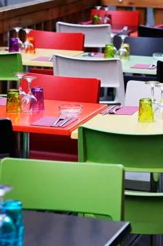 Colored restaurant Stock Photos