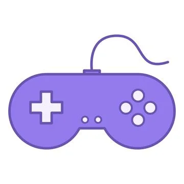 Colored Retro Icon. Vector Icon of Wired Computer Joystick. Gamepad, Contro.. Stock Illustration