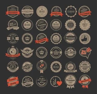 Colored retro labels collection Stock Illustration
