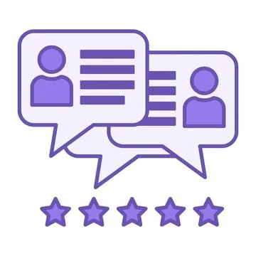 Colored Reviews Icon. Vector Illustration. Speech Bubbles, Comments from Fo.. Stock Illustration