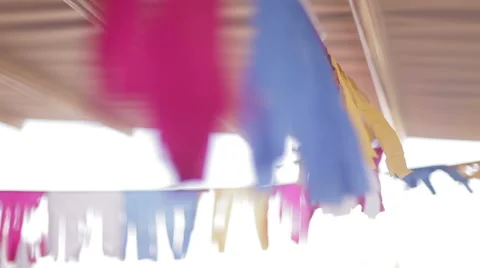 Colored ribbon in the wind, element of decor Stock Footage 54442139