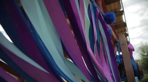 Colored ribbons fluttering in the wind Stock Footage 45794070