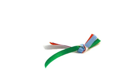Colored ribbons with knot Stock Photos