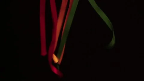 Colored ribbons moving through the air Stock Footage 157498996