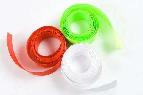 Colored  ribbons on white background Stock Photos