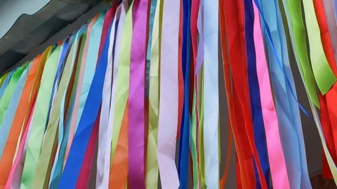 Colored ribbons at wind Stock Footage 92579732