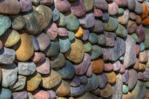 Colored rock wall perspective Stock Photos