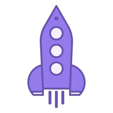 Colored Rocket Icon. Vector Icon of Rocket Taking Off. Space Travel. Regist.. Stock Illustration