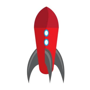 Colored rocket ship toy icon Stock Illustration