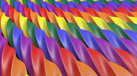 Colored rods twisted in the form of a screw. Stock Illustration