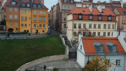 Colored roofs in the old town Stock Footage 121945163