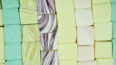 Colored Rotating Air Marshmallows Top View. Stock Footage 229464001