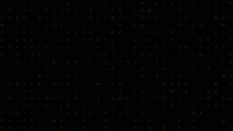 Colored rotating electronic circuits on black bg. Abstract festive background Stock Footage 237423243