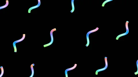 Colored rotating spirals.Seamless abstract 3d rendering of geometric shapes Stock Footage 94968054