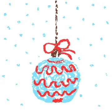 Colored round Christmas ball design element. Holiday hanging ornament Stock Illustration