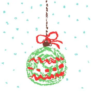 Colored round Christmas ball design element. Holiday hanging ornament Stock Illustration