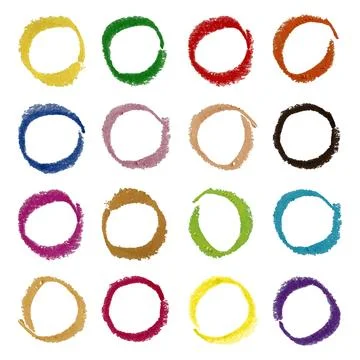 Colored round ellipses on a white background Stock Illustration