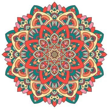 Colored round mandala. Stock Illustration