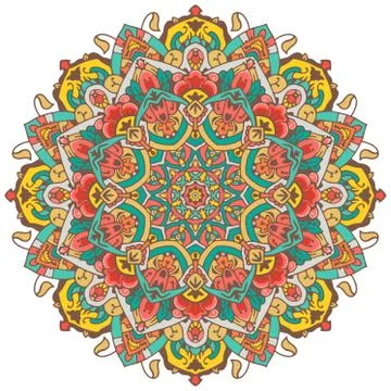 Colored round mandala. Stock Illustration
