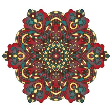 Colored round mandala. Stock Illustration