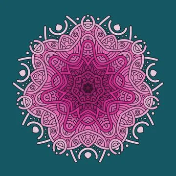 Colored round mandala. Stock Illustration