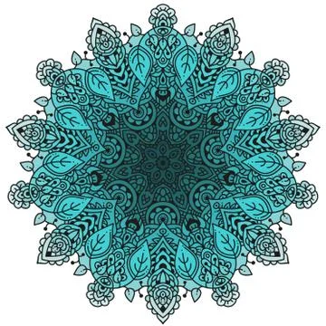Colored round mandala. Stock Illustration