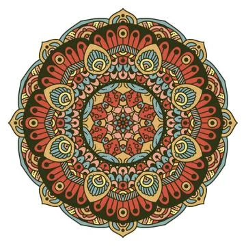 Colored round mandala. Stock Illustration