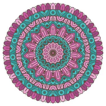 Colored round mandala. Stock Illustration