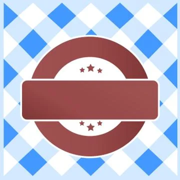 Colored Round Shape Label with Three Stars on Top and Bottom and Blank Stock Illustration