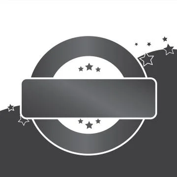 Colored Round Shape Label with Three Stars on Top and Bottom and Blank 스톡 일러스트