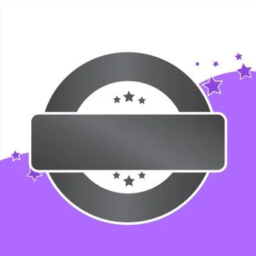 Colored Round Shape Label with Three Stars on Top and Bottom and Blank イラスト素材