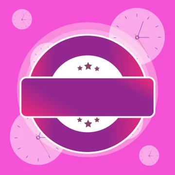 Colored Round Shape Label with Three Stars on Top and Bottom and Blank 스톡 일러스트