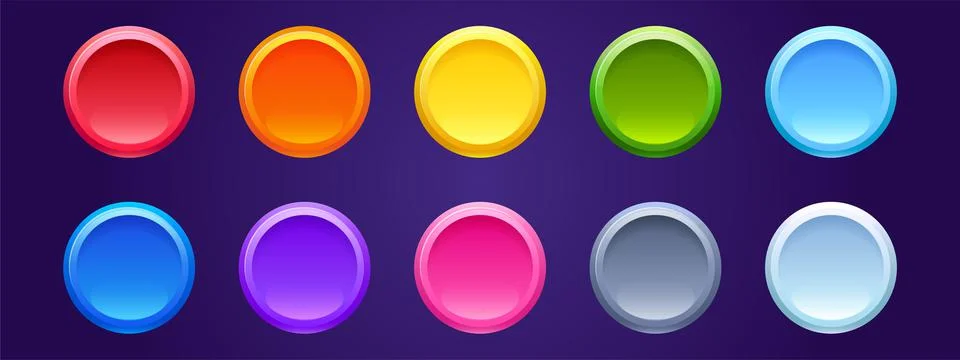 Colored round web buttons, bright circle tags Stock Illustration