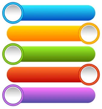 Colored rounded button, banner backgrounds. Vector graphics. Ilustración de archivo