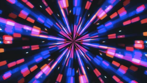 Colored rounds of light rotating, beautiful disco lights flowing Stock Footage 286215297