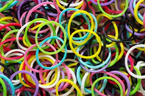 Colored rubber bands Stock Photos