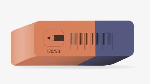 Colored rubber for erasing on a white background. Stock Illustration