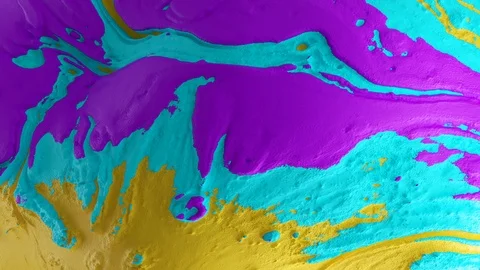 Colored rubber surface, fluid moving texture, thick acrylic paints. Abstract  Stock Footage 125066440