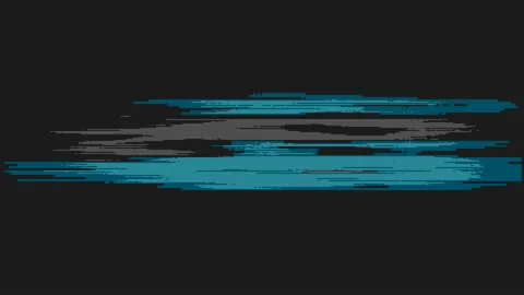 Colored Running Pixel Noise Lines in Center on Black Background Stock Footage 120753983