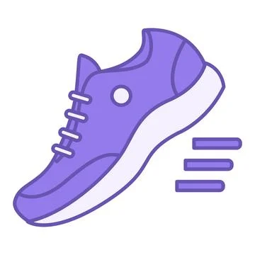Colored Running Shoes Icon. Vector Illustration. Sportswear, Shoes. Running.. Stock Illustration