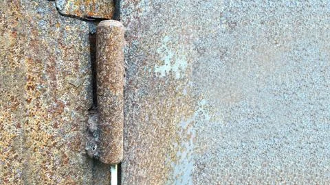Colored rusty metal sheet. Old grunge metal texture or background, industrial Stock Photos