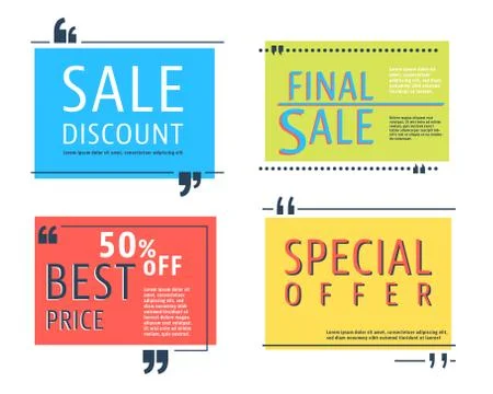 Colored sale square template Stock Illustration