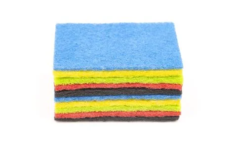 Colored samples of felt porous material on a white background Stock Photos