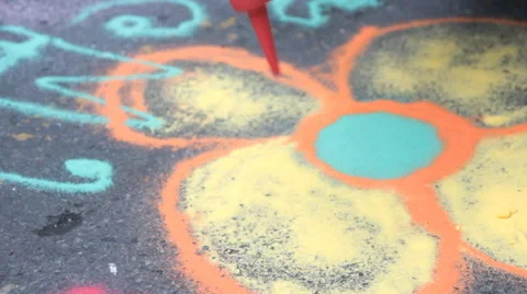 Colored sand drawing on street Video stock 60115793
