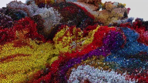 Colored Sand Face 4K Stock Footage 233884907